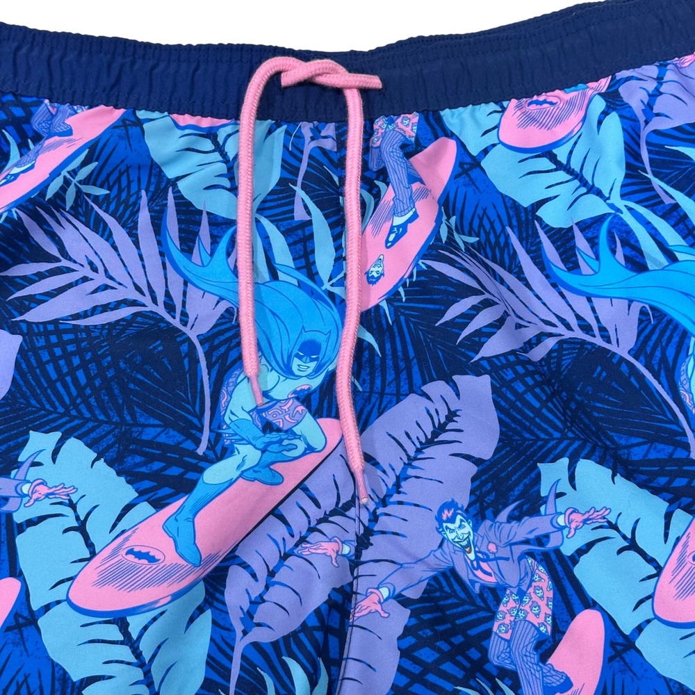 Batman Joker Surfing Swim Trunks Mens XL Blue Tropical Graphic Board Shorts - Picture 2 of 8